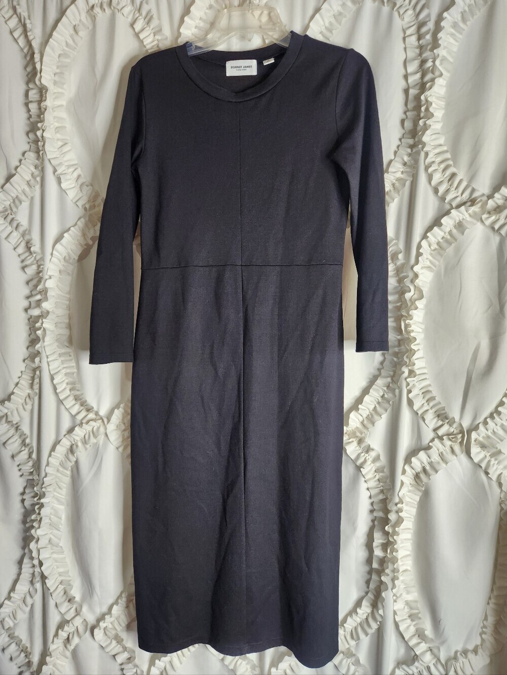 Sonnet James Winnie Play Dress Black Midi Ponte Knit Size Small